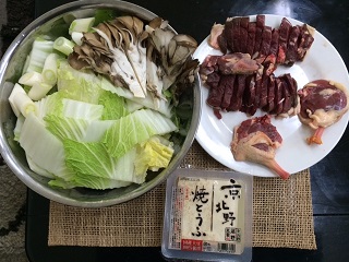 鴨のすき焼き材料画像