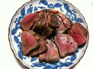 鹿モモ肉のアロゼ完成画像